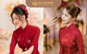 Cài tóc cô dâu áo dài tô điểm cho vẻ đẹp e ấp ngày vu quy