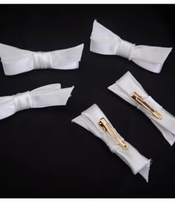 Set 5 Nơ Trắng Kèm Bông Tai