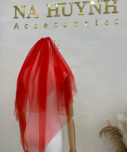 Voan Đỏ 2 Lớp 60cm80cm Voan Lúp Cô Dâu