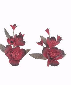 Set 2 Món Kẹp Hoa Màu Đỏ Ombre