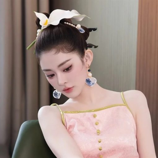 Set Trâm Hoa CallaLily Kèm Bông Tai - Hình ảnh 4