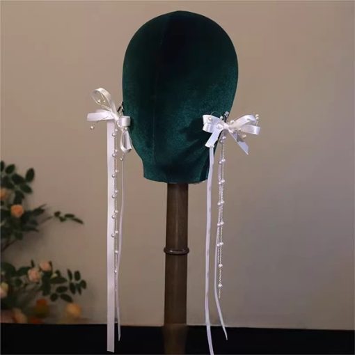 Set Choker NơTrắng Kèm Bông Tai - Hình ảnh 3