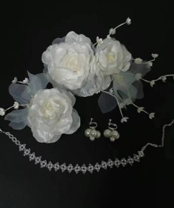 Set Hoa Mẫu Đơn Kèm Choker Bông Tai