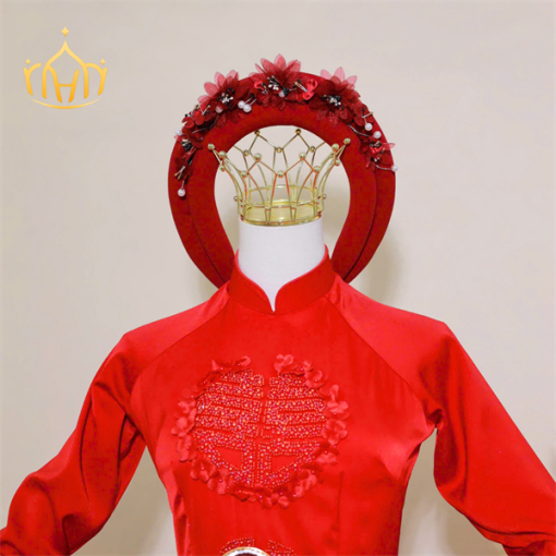 Mấn Vải Áo Dài Cô Dâu Màu Đỏ - Hình ảnh 3