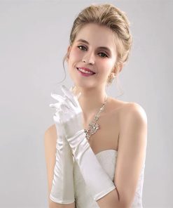 GĂNG TAY LỬNG SATIN PHỤ KIỆN CƯỚI PHỤ KIỆN CÔ DÂU