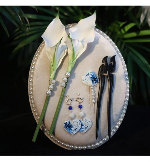 Set Trâm Hoa CallaLily Kèm Bông Tai
