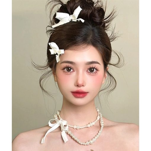 Cài Nơ Kèm Vòng Cổ Hạt Trai - Hình ảnh 3