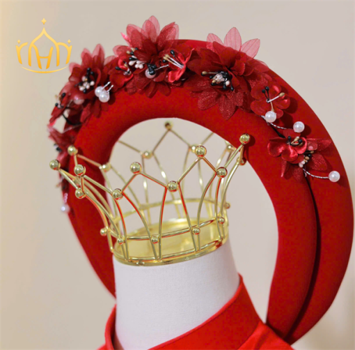 Mấn Vải Áo Dài Cô Dâu Màu Đỏ - Hình ảnh 4