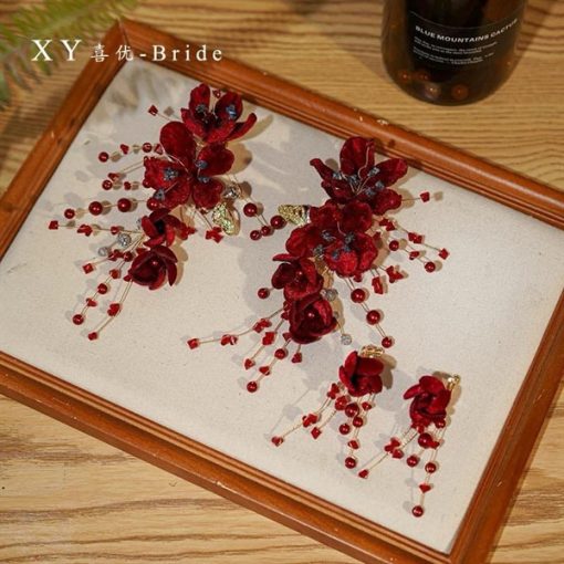 Set 3 Món Hoa Đỏ Nhung Nhụy Phale Xanh - Hình ảnh 3