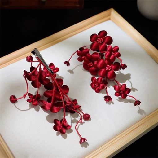 Set 2 Kẹp Hoa Màu Đỏ - Hình ảnh 2
