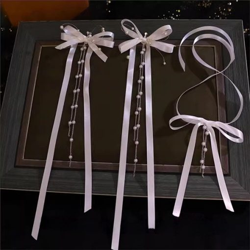Set Choker NơTrắng Kèm Bông Tai - Hình ảnh 2