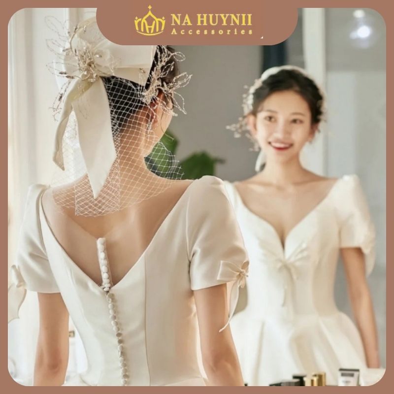 Khăn voan đội đầu có nhiều kiểu dáng độc đáo, ấn tượng