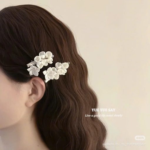 1 Cặp kẹp Hoa Nhí Màu Trắng - - Hình ảnh 6