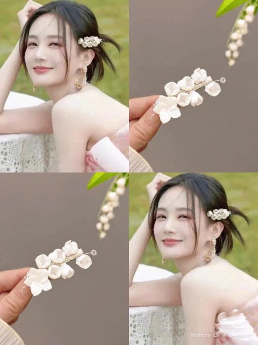 1 Cặp kẹp Hoa Nhí Màu Trắng - - Hình ảnh 5