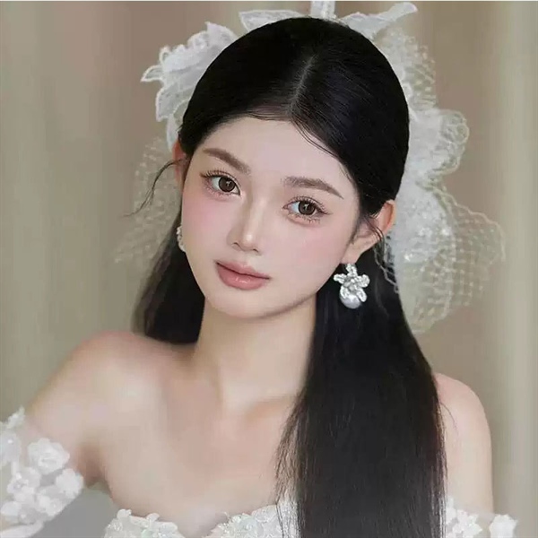 Bông Tai Đá Mix Hạt Trai Phụ Kiện Cưới - 12 - Hình ảnh 3