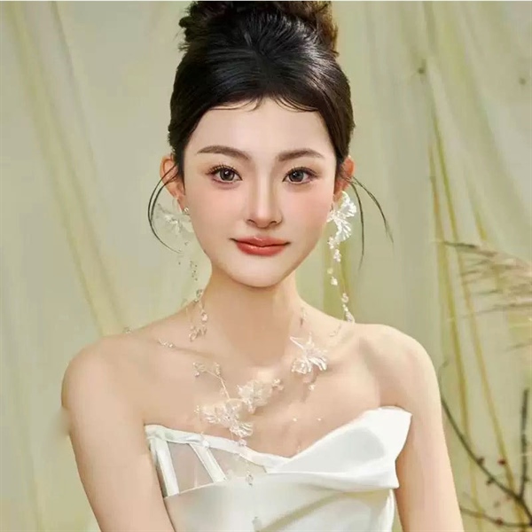 Set Choker Hoa Phale Kèm Bông Tai - - Hình ảnh 2