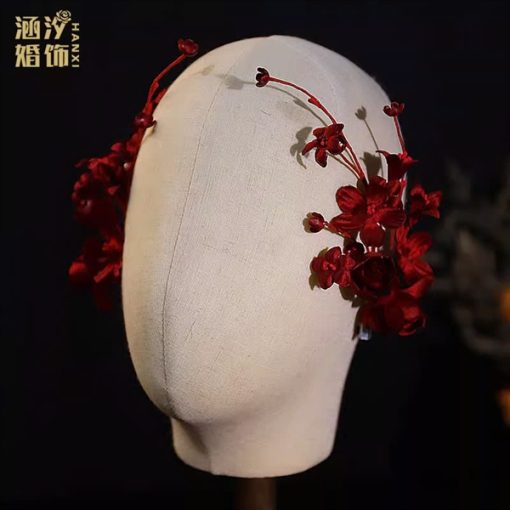Set 2 Kẹp Hoa Màu Đỏ - Hoa Hồng Mix Hoa 5 Cánh - Hình ảnh 4