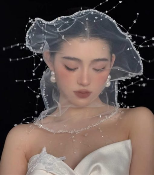 Voan Che Mặt - Viền Pha Lê
