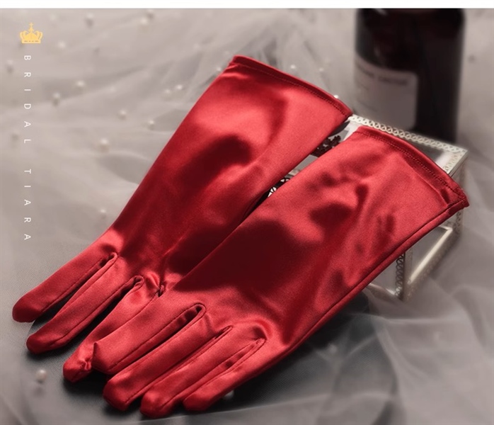 Găng Tay Đỏ Ngắn 23cm - đỏ trơn - Hình ảnh 2