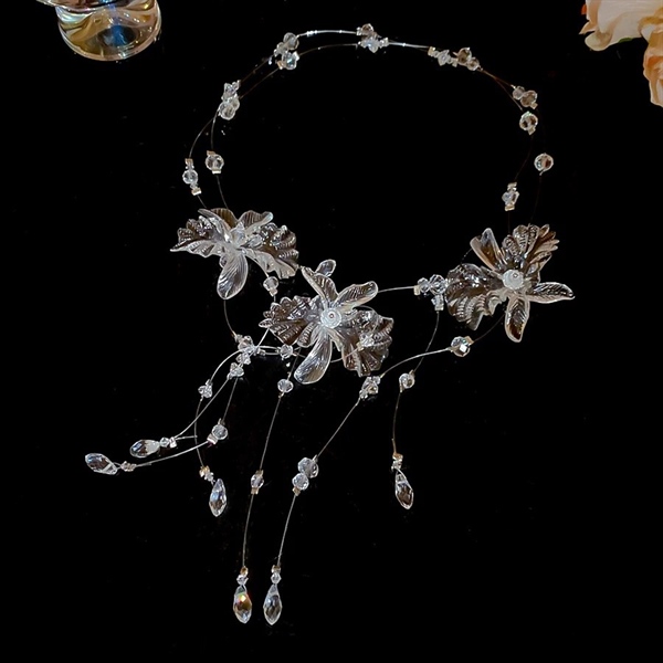 Set Choker Hoa Phale Kèm Bông Tai - - Hình ảnh 3