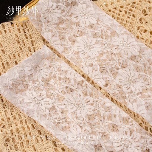 Găng Tay Ren Hoa Trắng 38cm - - Hình ảnh 2
