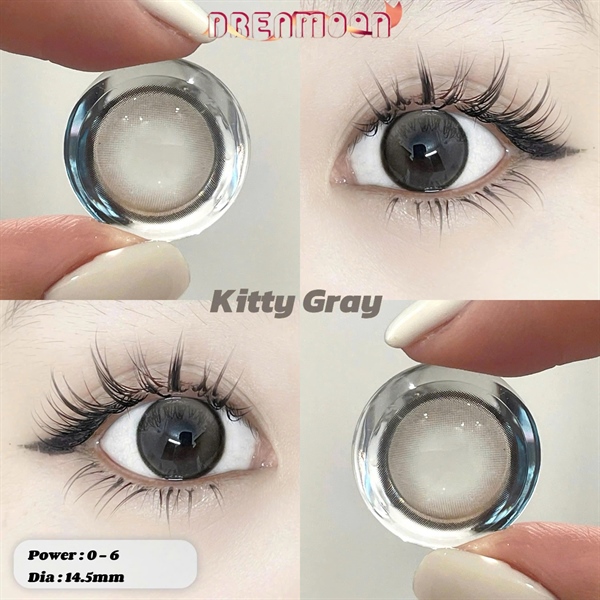 Contact Lens Dreamoon Chính Hãng, Lens Douyin Màu Gray - Kitty Gray