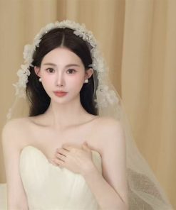 Voan Hoa Đính Đá Hạt Trai 150cm -