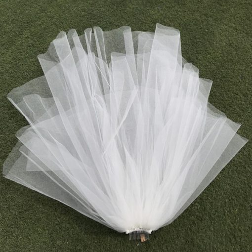 VOAN TRƠN PHỒNG 3 TẦNG 50CMx70CMx90CM VOAN LÚP CÔ DÂU MÀU TRẮNG ÁNH XANH -