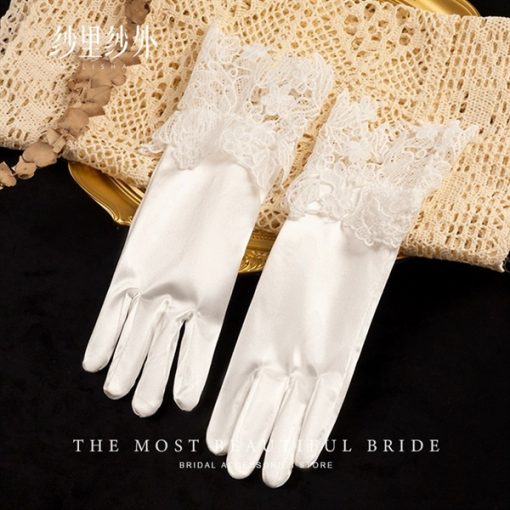 Găng Tay Phi trắng Viền Ren 26cm - - Hình ảnh 3