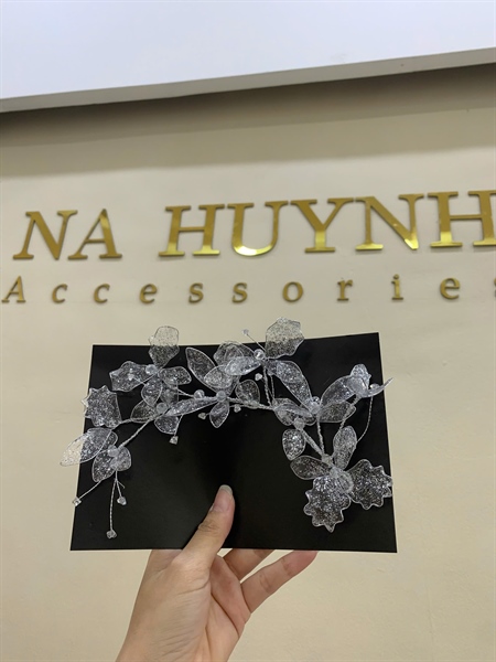 Băng Đô Đá Phụ Kiện Cài Tóc Cô Dâu - Hoa Pha Lê