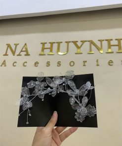 Băng Đô Đá Phụ Kiện Cài Tóc Cô Dâu - Hoa Pha Lê
