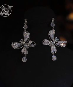 Bông Tai Đá To Cao Cấp, Bông Tai Concept - Hồ Điệp Phale
