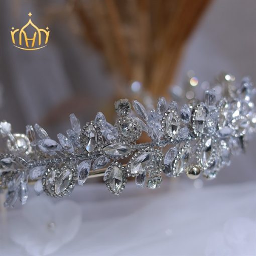 Băng Đô Đá Phụ Kiện Cài Tóc Cô Dâu - Line Vừa - Hình ảnh 2