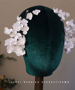 Set Hoa Trắng Mix Pha Lê -