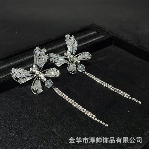 Bông Tai Đá To Cao Cấp, Bông Tai Concept - Hồ Điệp Phale Tua Rua