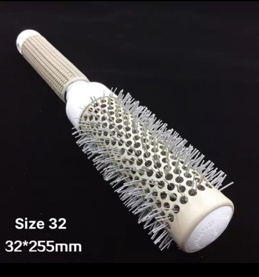 LƯỢC TRÒN CHẢI - Lược Tròn Chải Sấy Ống Nhôm Trắng Size 32