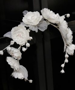 Băng Đô Cô Dâu Cài Hoa Nhẹ Nhàng, Bờm Hoa Cài Tóc - Hoa Trắng Lớn