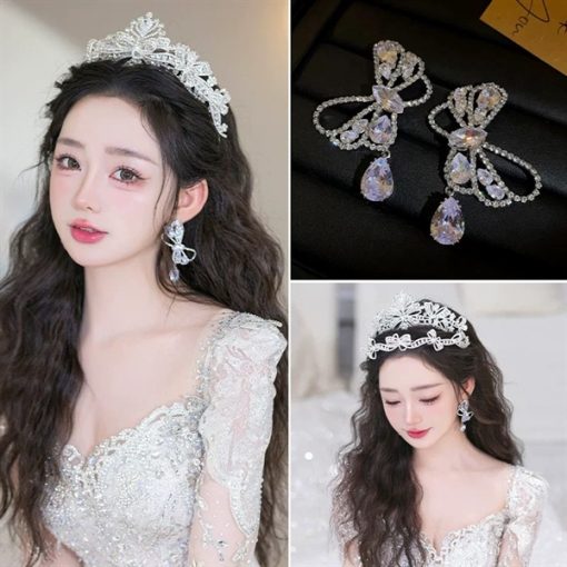 Bông Tai Đá, Bông Tai Cô Dâu, Bông Tai Concept, Phụ Kiện Cưới Cô Dâu - 22 - Hình ảnh 2
