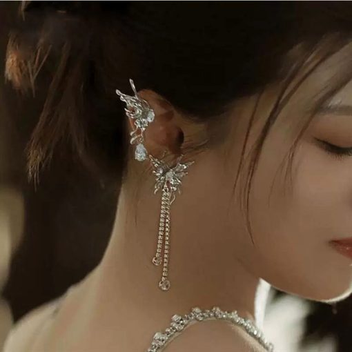 Bông Tai Vành Tai - Hồ Điệp Đính Đá Zircon - Hình ảnh 3