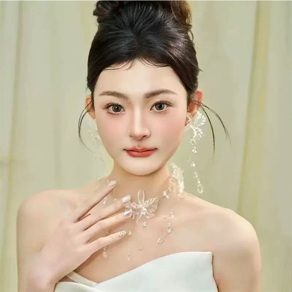 Set Choker Hoa Phale Kèm Bông Tai - - Hình ảnh 4