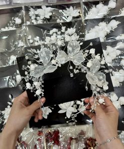Băng Đô Cô Dâu Cài Hoa Nhẹ Nhàng, Bờm Hoa Cài Tóc - Hoa Nhũ