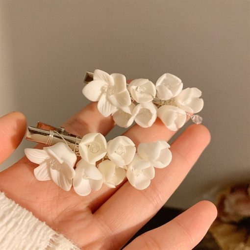 1 Cặp kẹp Hoa Nhí Màu Trắng - - Hình ảnh 3