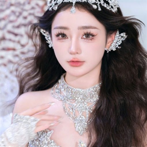 Bông Tai Vành Tai - Hồ Điệp Đá Mix Ngọc Trai - Hình ảnh 4