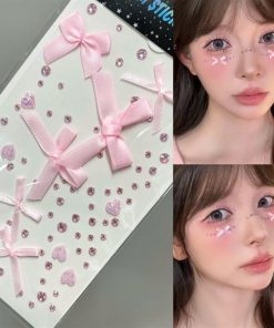 Miếng Dán - Miếng Dán Trang Điểm Nhiều Kích Cỡ - - Đá Và Nơ Hồng