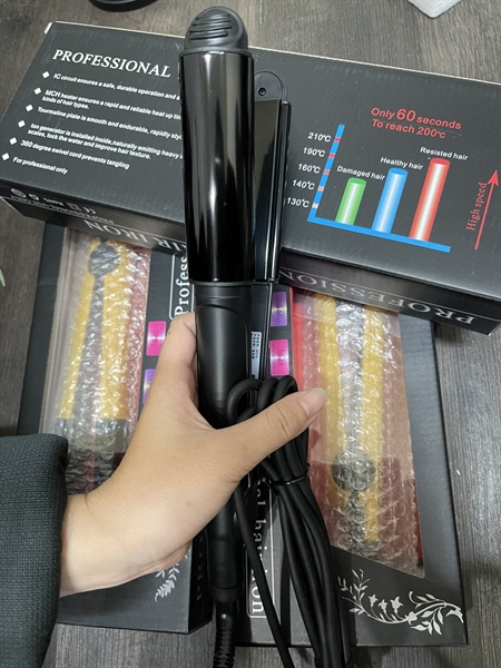 MÁY DUỖI TÓC KẾT HỢP UỐN TÓC MAY YOUNG - màu đen