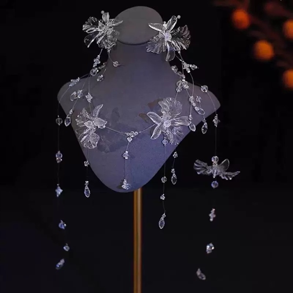 Set Choker Hoa Phale Kèm Bông Tai -