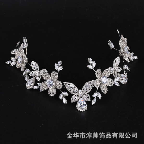 Băng Đô Đá Phụ Kiện Cài Tóc Cô Dâu - Hoa Đá Mix Hồ Điệp - Hình ảnh 7