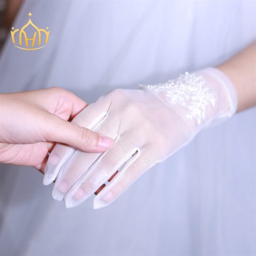 GĂNG TAY VOAN ĐÍNH HOA TUYẾT PHỤ KIỆN CƯỚI PHỤ KIỆN CÔ DÂU - - Hình ảnh 2