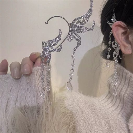 Cài Móc Vành Tai - Móc Vành Tai Hồ Điệp Tua Pha Lê