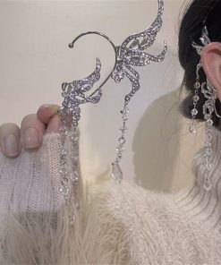 Cài Móc Vành Tai - Móc Vành Tai Hồ Điệp Tua Pha Lê